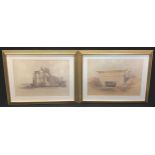 David Roberts R.A., after, a pair, Thebes, near Luxor and Ancient Lands, coloured prints (2)