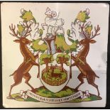 Local Derbyshire Interest - a tin sign printed with the City of Derby crest, formerly inserted in to