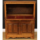 Andrew Sharpe, Fine Oak Furniture of Matlock - an oak side cabinet, 119cm high, 94cm wide, 48cm deep