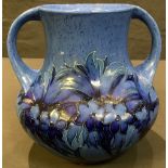 A Moorcroft Cornflower two handled vase, c.1920, impressed mark, signed in blue, 20cm high