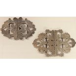 Silver nurses buckles, both hallmarked Birmingham 1900 (2)