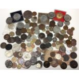 Coins: UK and other base metal, unc. crowns: three New Zealand $1, 1971; UK crowns: 1951 five