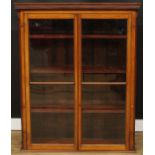 A late 19th/early 20th century bookcase, formerly the upper stage of a library or bureau bookcase,