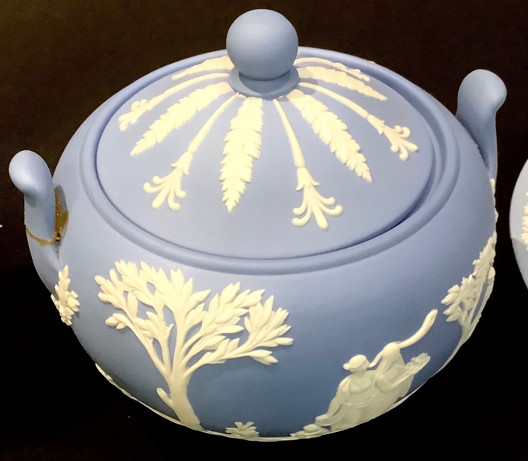 A Wedgwood Jasperware sucrier and cover, sugar bowl, bell, assorted vases, trinket box and cover, - Image 3 of 3