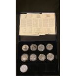 Coins - GB, Elizabeth II, a collection of nine Britannia silver £2 coins, 2006-2014, each weighing