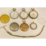 A collection of mainly 19th century silver pocket watches, all top wound: by Kay/Worcester, case:
