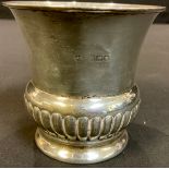 An Edwardian silver half-fluted bell shaped wine goblet, Barnards, London 1906