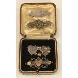 Jewellery - Victorian hallmarked silver 'sweetheart' brooches (4)