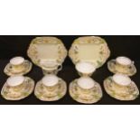 A Royal Crown Derby 9917 pattern tea set comprising six teacups and saucers, six tea plates, milk