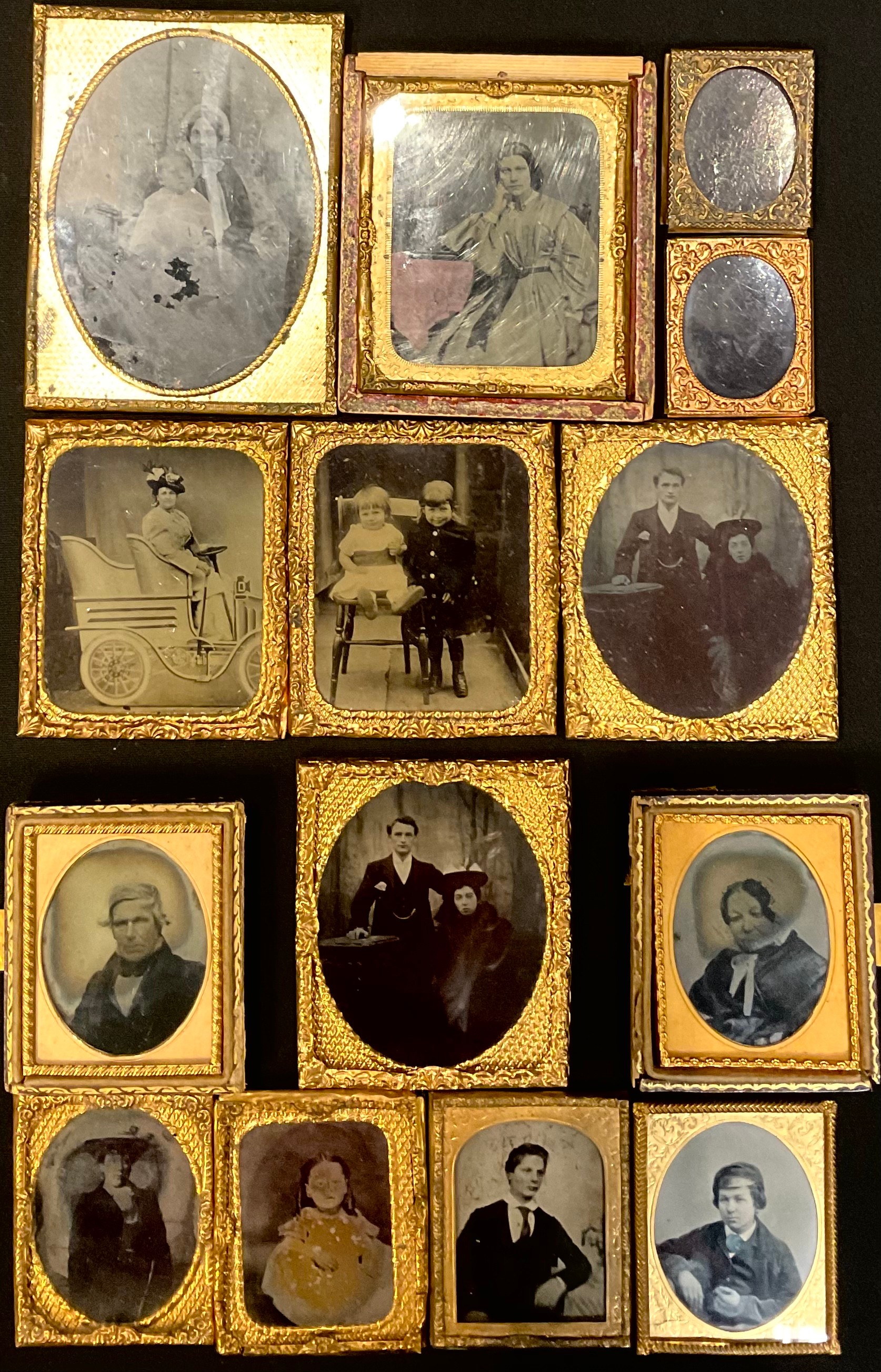 Photography - a collection of 19th century ambrotypes and cabinet portrait photographs