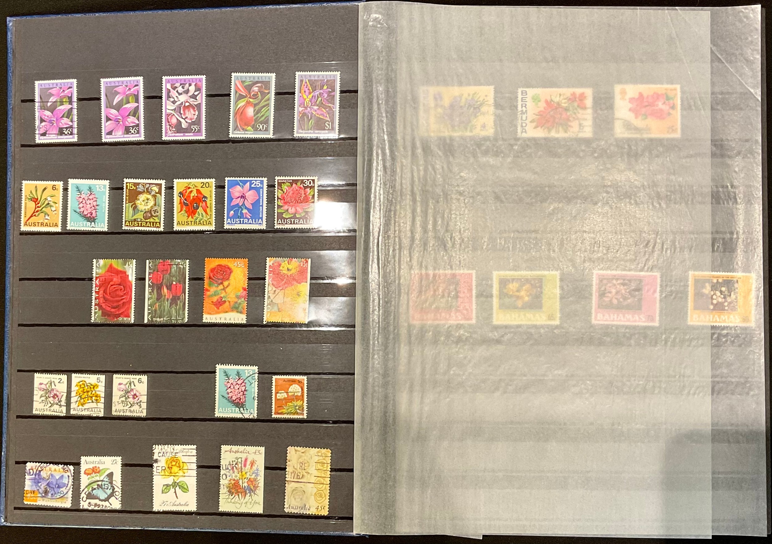 Stamps - Flower thematic stamp album, the majority of material is 1980's - 2000's including h/v UMM,