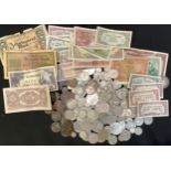 Coins - GB, 19th century and later silver coins including two Victorian crowns, a florin, two half