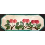 A Wemyss Cherry's shaped rectangular pin tray, impressed mark to base, 24cm wide