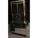 A contemporary mirrored single wardrobe, 209cm high, 112cm wide, 58cm deep; a contemporary