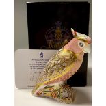 A Royal Crown Derby paperweight, Cockatoo, special commission, limited edition 1,118/2,500, gold