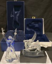 A Swarovski Crystal model, Isodora, The Magic of Dance, boxed; another, Pegasus, plinth stand, boxed