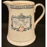A 19th century Staffordshire transfer printed jug, 'The Load Line Measure', Emery Sole Manufacturer,