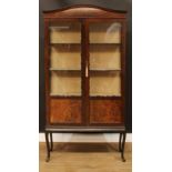 An early 20th century mahogany display cabinet, 173cm high, 91cm wide, 33cm deep, c.1920