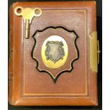 A Victorian musical carte de visite album, containing some cards, 15.5cm x 14cm