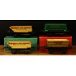 A collection of Hornby O Gauge tinplate tipping wagons, comprising a No.1 'SIR ROBERT MCALPINE &
