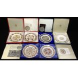 A set of six Spode plate, Celtic Illuminated Manuscripts, The Durrow plate, Lindisfarne, Durham,