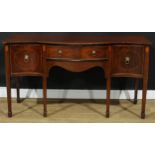 A George III style mahogany serpentine sideboard, in the Regency taste, 88.5cm high, 157cm wide,