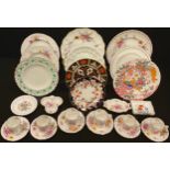 A Royal Crown Derby Posie pattern plate, coffee cups and saucers, trinket dishes, etc; other Royal