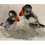 A Swarovski Crystal model, Puffins, number 261643, certificate, boxed