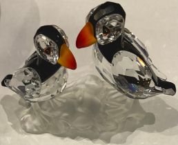 A Swarovski Crystal model, Puffins, number 261643, certificate, boxed
