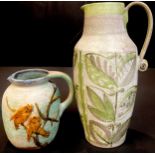A Denby Danesby Ware Regent Pastel Thorne pattern jug, moulded with birds, 17cm high; a Glyn