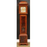 A George III style mahogany caddy top shortcase hall clock or dwarf longcase clock, 163cm high, 38.
