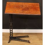 A cast iron and veneered ply height-and-angle adjustable drafting table or hospital bedside