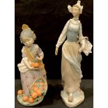 A Lladro figure, Miss Valencia, designed by Juan Huerta, number 1422, 19cm; others, Genteel Dutch