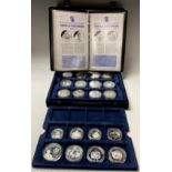 A set of thirty two silver proof coins, MDM The Crown Collection, Ships and Explorers, including $