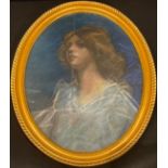 John La Costa, ARH Portrait of a Young Lady signed, pastel, 46cm x 35.5cm