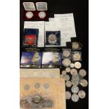 Canadian coins: two silver $1 Maple Leaf 1994 BU; Silver $1 Royal Canadian Mounted Police 1998, BU