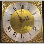 A brass longcase clock movement, William Clode, Camelford, 30 hour, Roman numerals on silvered
