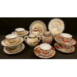 Japanese egg shell tea service, various plates, sucrier and cover, etc, Kutani coffee pot; etc