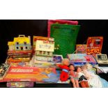 Toys and Juvenalia - a collection of 1970's and later boxed games including Palitoy Ricochet Racers,