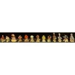 A Beswick garden bird model, Wren 993; others similar, Owl, Robin, Nuthatch, Blue Tit, Chaffinch,