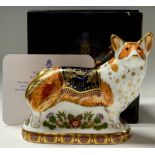 A Royal Crown Derby paperweight, Royal Windsor Corgi, Peter Jones special commission to