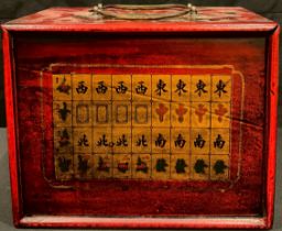 A Chinese mahjong set, cased