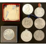 Medallions Coronation 1953, white metal City of London medallion in box of issue, BU, two sheets