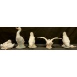 A Lladro model of a goose; four assorted Nao duck groups (5)