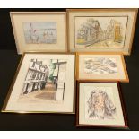 Pictures and Prints - Gordon Middleton, The Shambles, York, signed, watercolour, 38cm x 27cm;