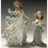 A Lladro figure, Petals of Love, number 06346, certificate, boxed; another, Summer Serenade,