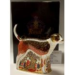 A Royal Crown Derby paperweight, Foxhound, Sinclairs gold signature pre-release, limited edition