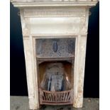 A Victorian cast iron fireplace, 113cm high, 70.5cm wide, c.1900 **Please note that some of the lots