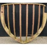 An early 20th century cast iron hay-rack cattle/horse hay rack, 68c wide **Please note that some