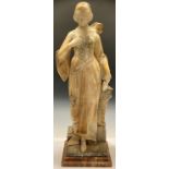 French School, 19th century, alabaster, Piety, standing, 60cm high